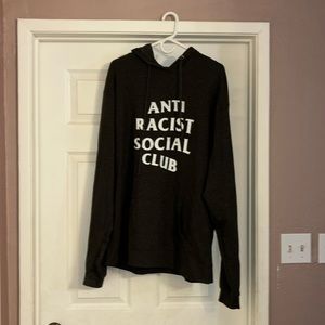 Delta Fleece Anti Racist Social Club V-Neck Hoodie